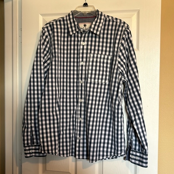 Fat Face men’s white and blue long sleeve button down shirt size large - Picture 1 of 11